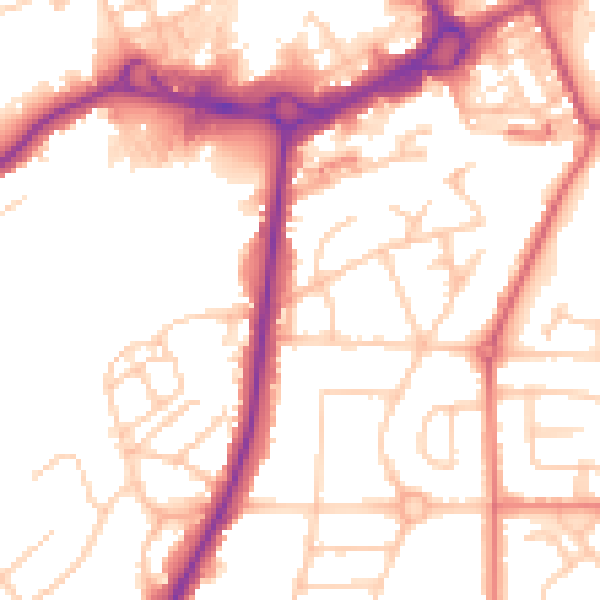 Daytime road noise heatmap for M24 1DH