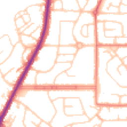 Daytime road noise heatmap for M24 1JY