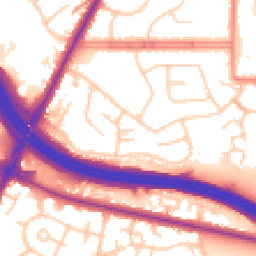 Daytime road noise heatmap for M24 1WW