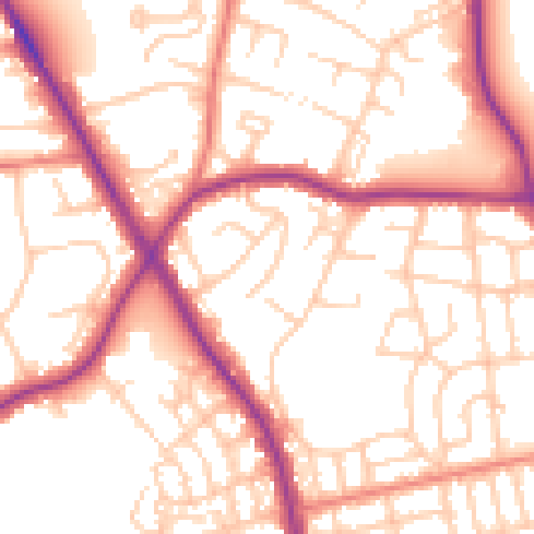 Daytime road noise heatmap for M25 0AH