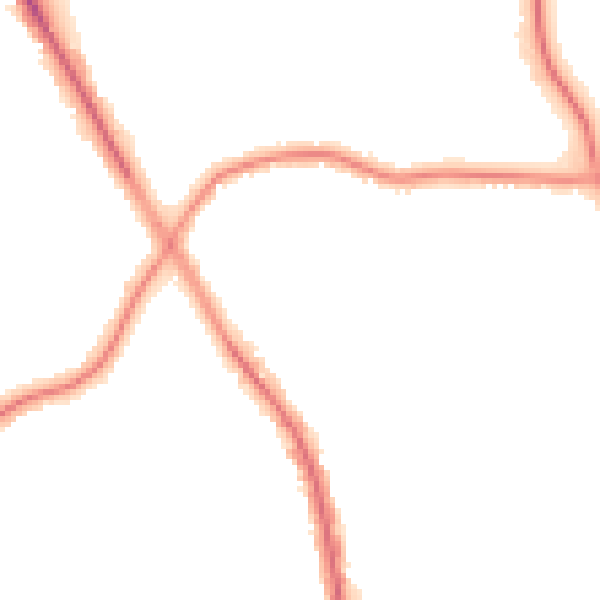 Night-time road noise heatmap for M25 0AJ