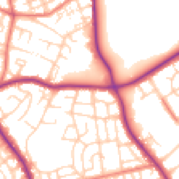 Daytime road noise heatmap for M25 0AU