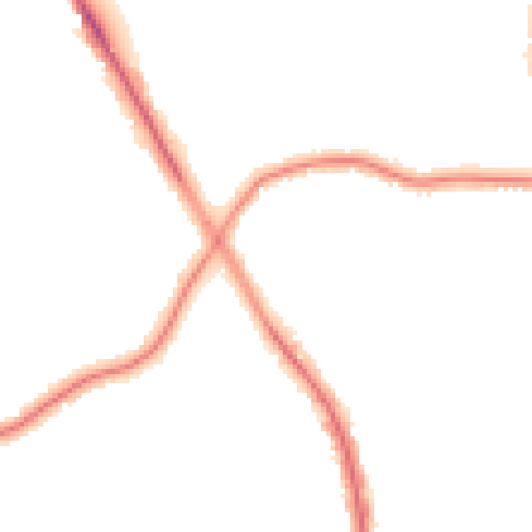 Night-time road noise heatmap for M25 0BD
