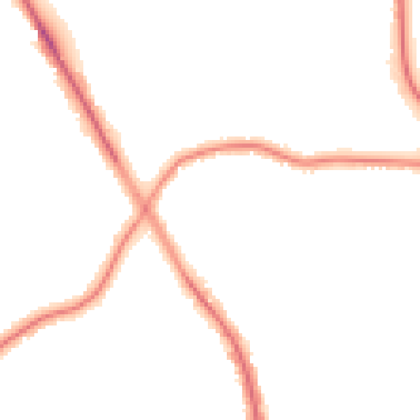 Night-time road noise heatmap for M25 0BF