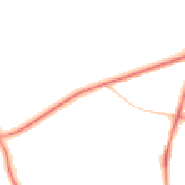 Night-time road noise heatmap for M25 0BP