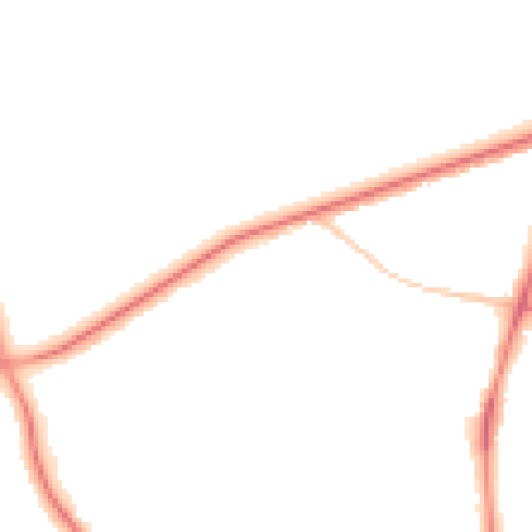 Night-time road noise heatmap for M25 0BQ