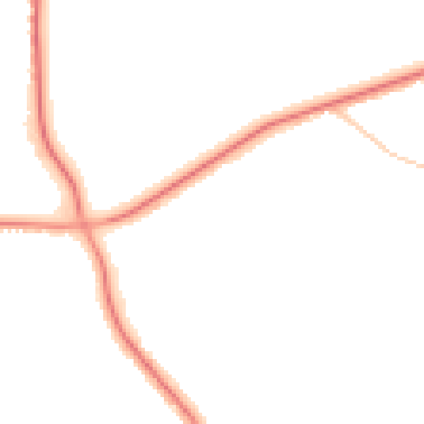 Night-time road noise heatmap for M25 0BR