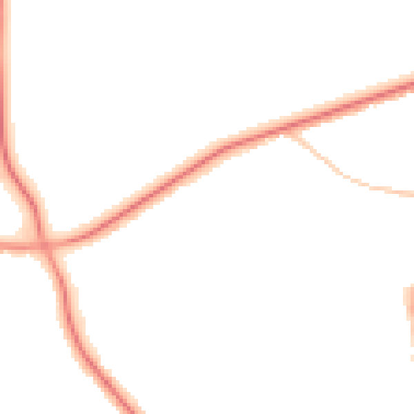 Night-time road noise heatmap for M25 0BS