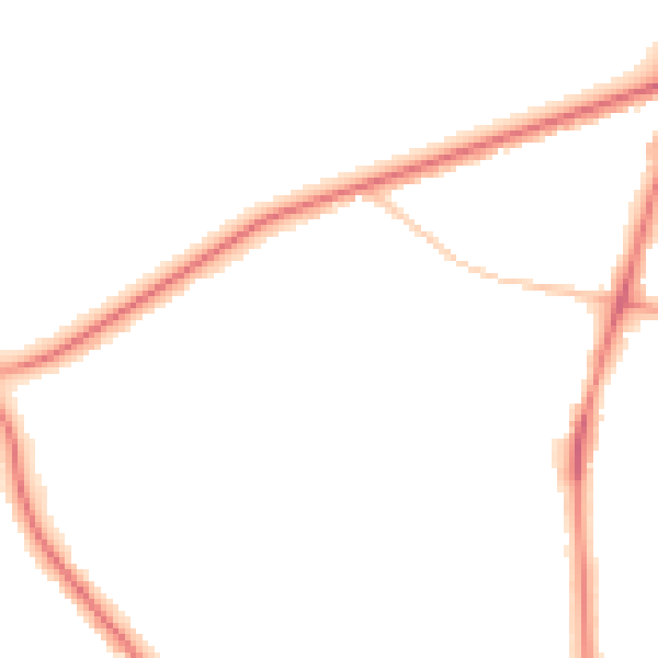 Night-time road noise heatmap for M25 0BX