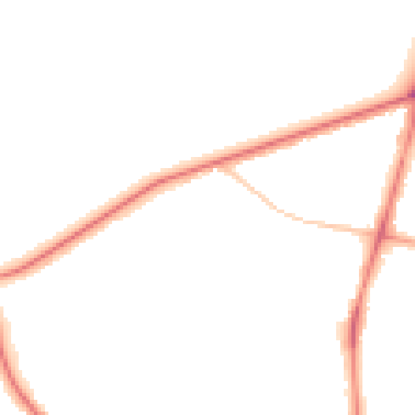 Night-time road noise heatmap for M25 0BY