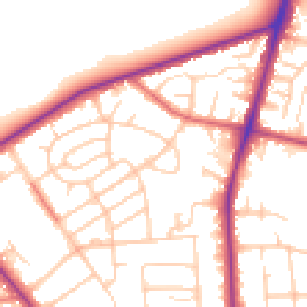 Daytime road noise heatmap for M25 0DB