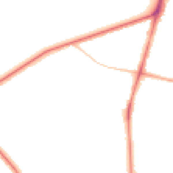Night-time road noise heatmap for M25 0DB