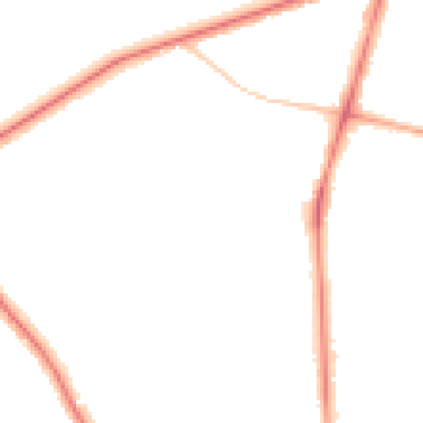 Night-time road noise heatmap for M25 0EE