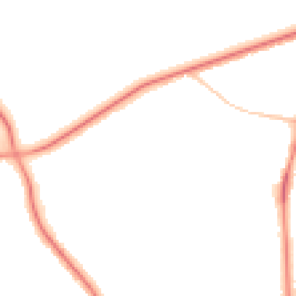 Night-time road noise heatmap for M25 0FJ