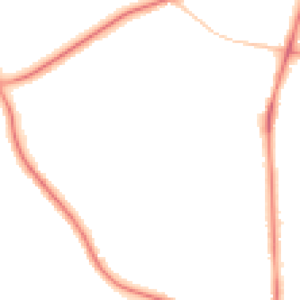 Night-time road noise heatmap for M25 0FN