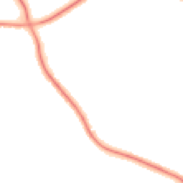 Night-time road noise heatmap for M25 0FR
