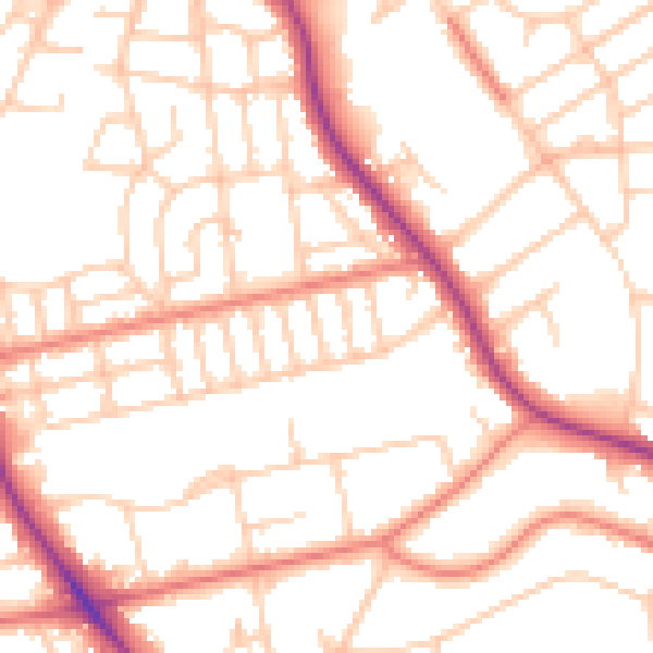 Daytime road noise heatmap for M25 0HA