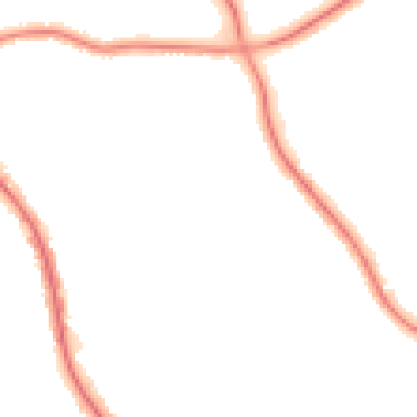 Night-time road noise heatmap for M25 0HT