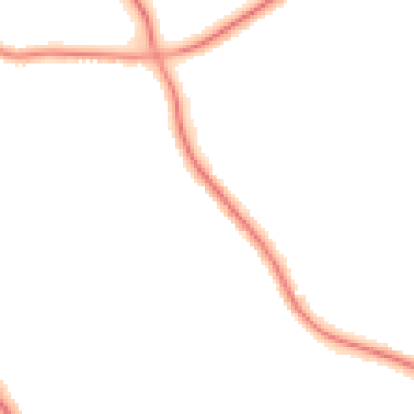 Night-time road noise heatmap for M25 0JJ