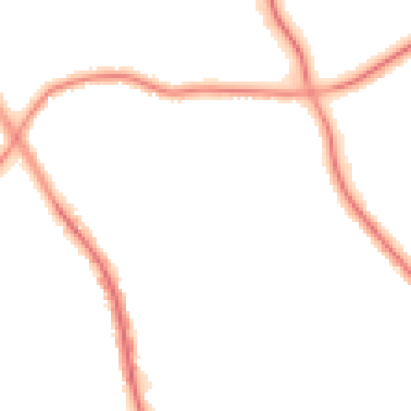 Night-time road noise heatmap for M25 0JZ