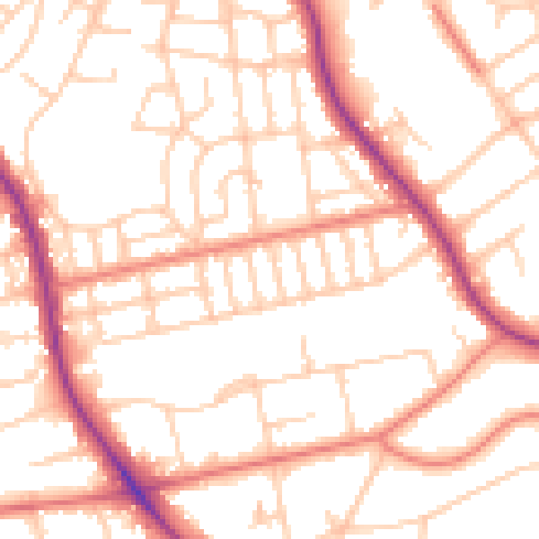 Daytime road noise heatmap for M25 0LT