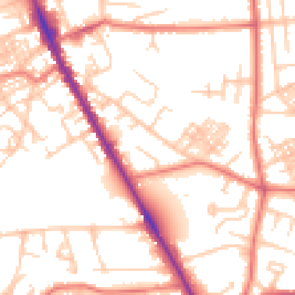 Daytime road noise heatmap for M25 1AG