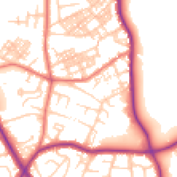 Daytime road noise heatmap for M25 1DL