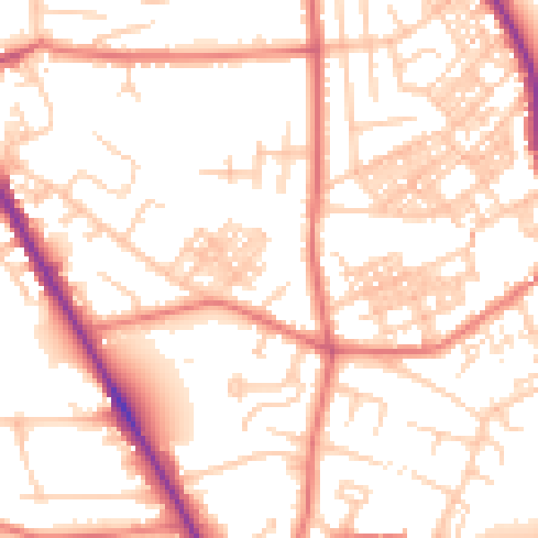 Daytime road noise heatmap for M25 1EH
