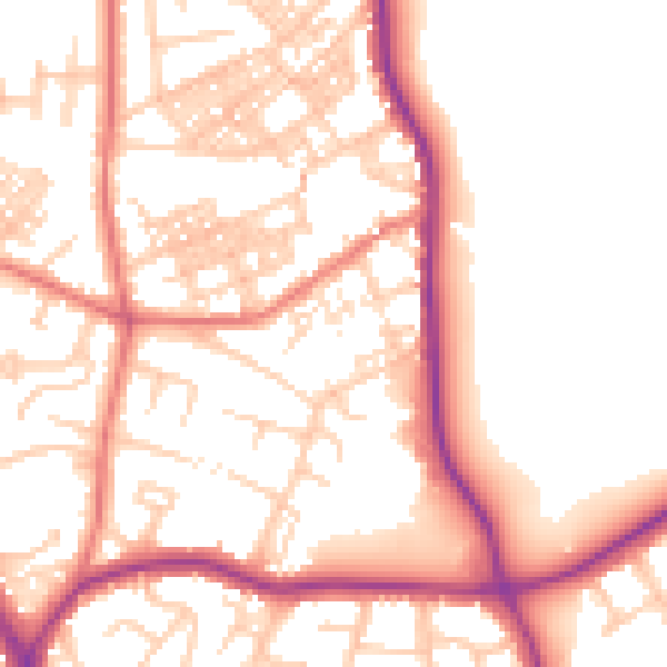 Daytime road noise heatmap for M25 1EX