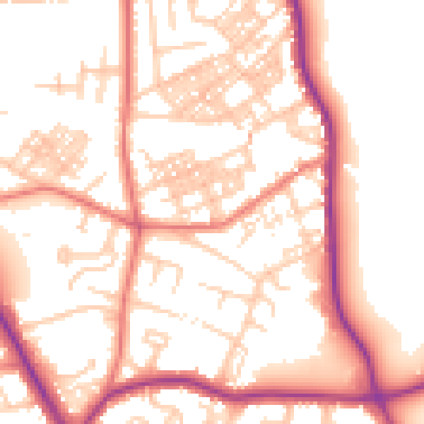 Daytime road noise heatmap for M25 1FS