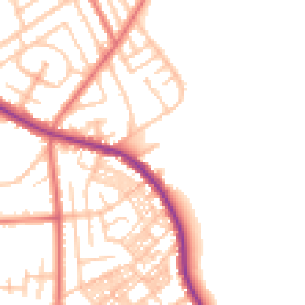 Daytime road noise heatmap for M25 1GA