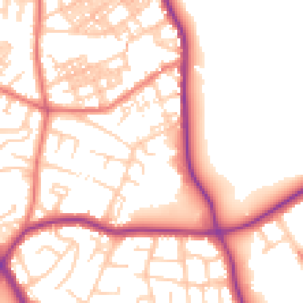 Daytime road noise heatmap for M25 1GP