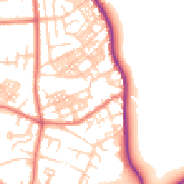 Daytime road noise heatmap for M25 1GQ