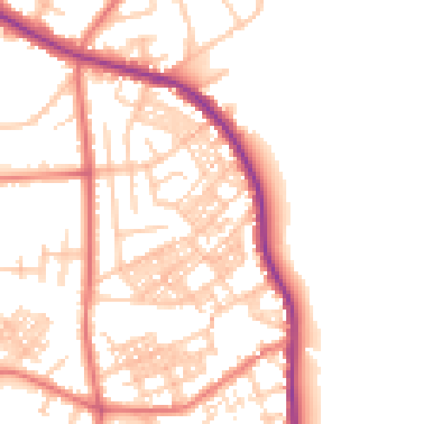 Daytime road noise heatmap for M25 1HZ