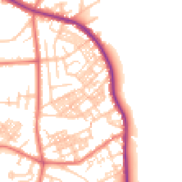 Daytime road noise heatmap for M25 1QH