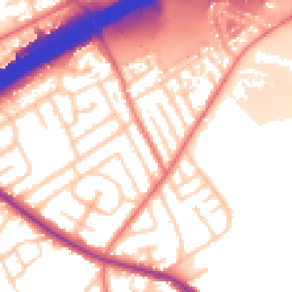 Daytime road noise heatmap for M25 2GP
