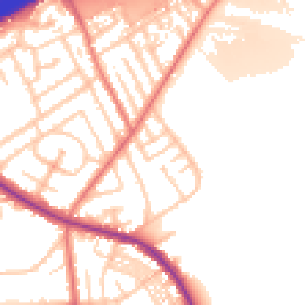 Daytime road noise heatmap for M25 2GS