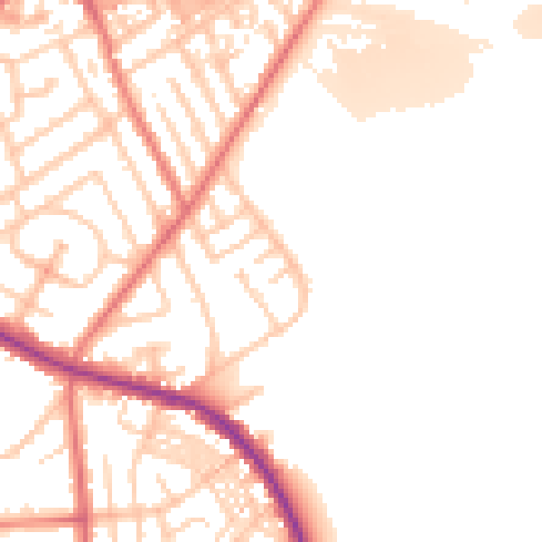 Daytime road noise heatmap for M25 2GX