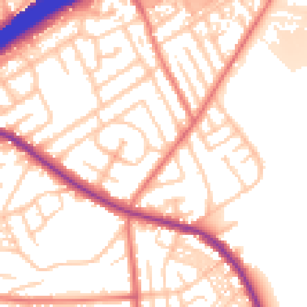 Daytime road noise heatmap for M25 2NH