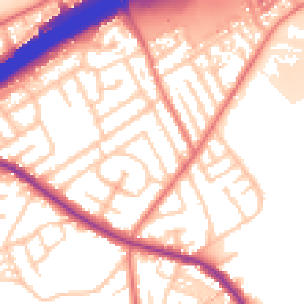 Daytime road noise heatmap for M25 2QL