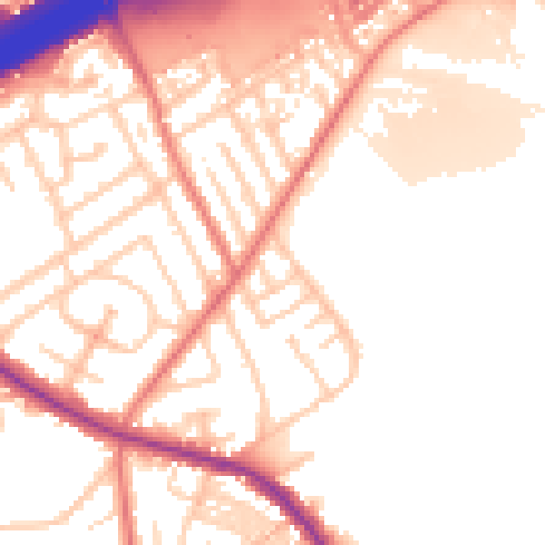 Daytime road noise heatmap for M25 2QS