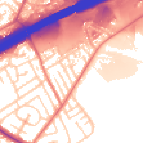 Daytime road noise heatmap for M25 2RD