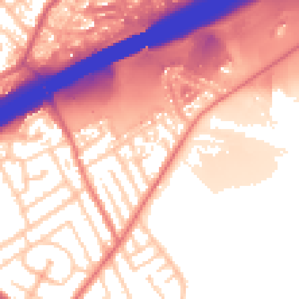 Daytime road noise heatmap for M25 2RG