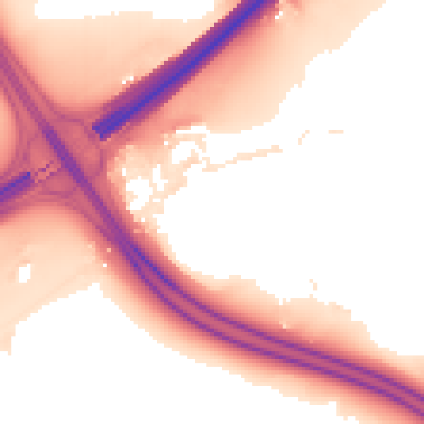 Night-time road noise heatmap for M25 2RX