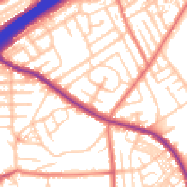 Daytime road noise heatmap for M25 2WR