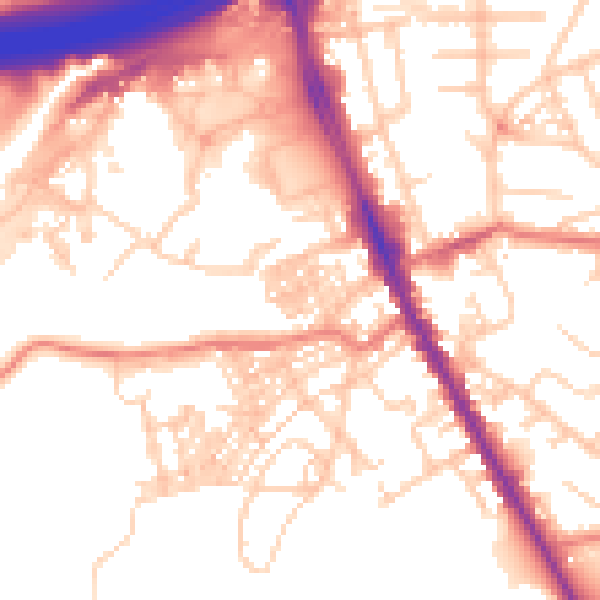 Daytime road noise heatmap for M25 3AD