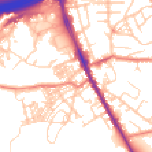 Daytime road noise heatmap for M25 3AF