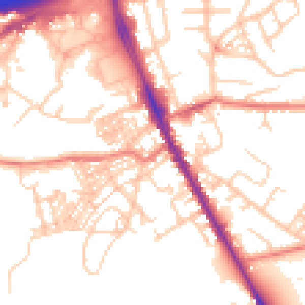 Daytime road noise heatmap for M25 3AH