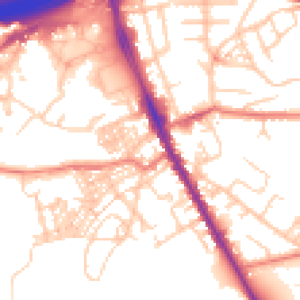 Daytime road noise heatmap for M25 3AP