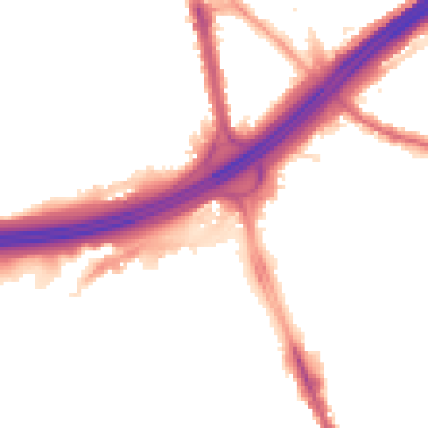Night-time road noise heatmap for M25 3BH